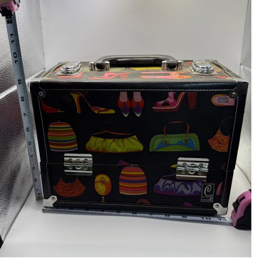 Caboodles Makeup Train Case Organizer Cosmetic Bag‎ Handbag Fashion Heels Purses